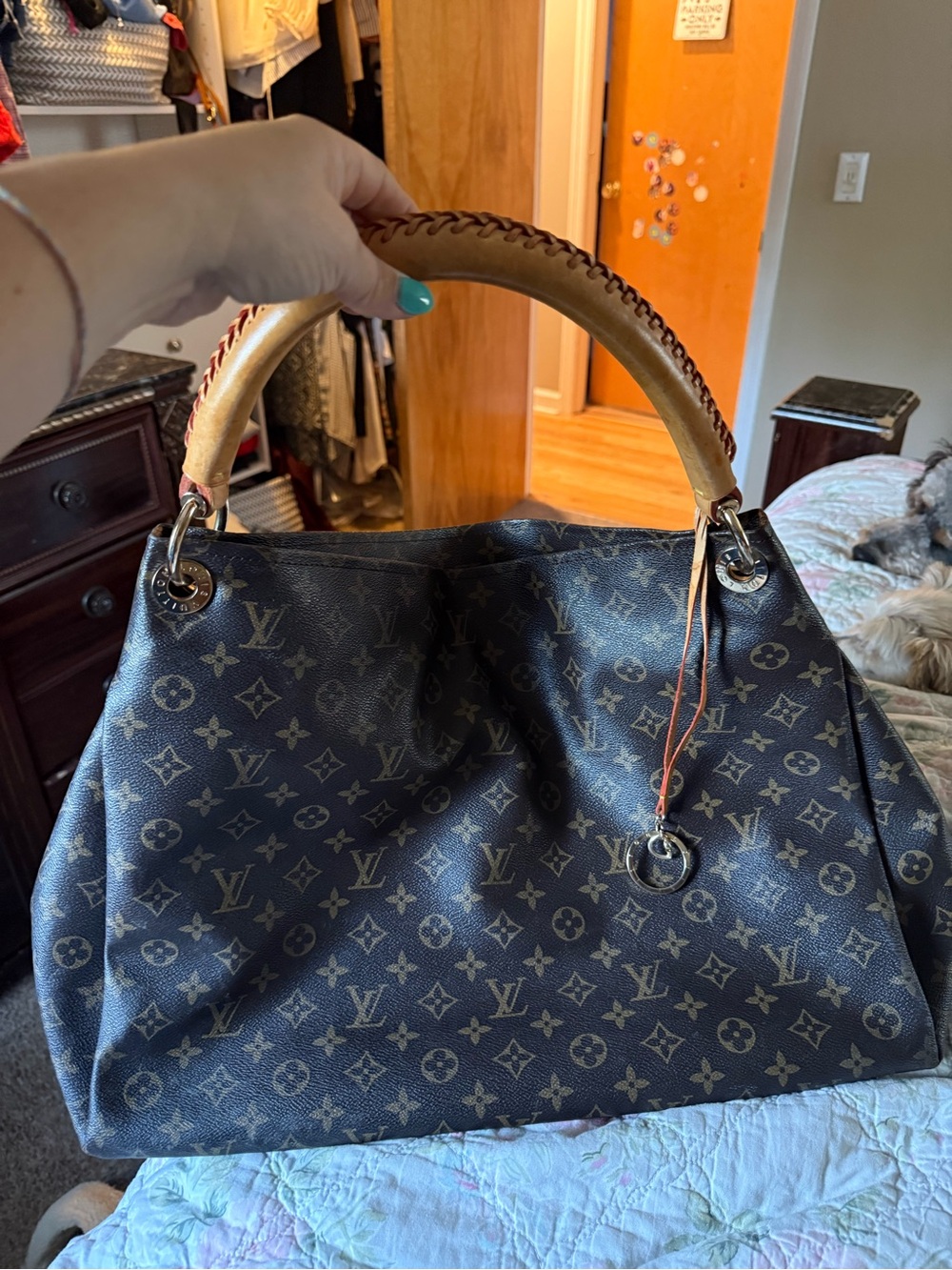 Louis Vuitton Monogram Canvas Top-Handle Tote with Natural Vachetta
